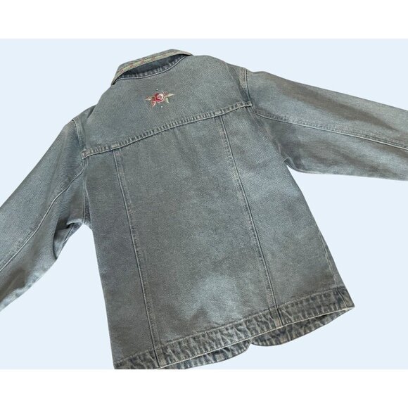 Vintage BILL BLASS 1990s Embroidered Denim Jacket Size Small - Picture 6 of 8